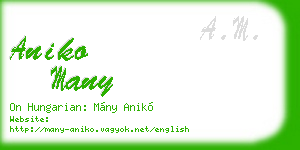 aniko many business card